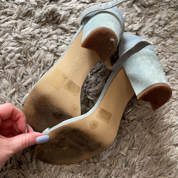 Light Blue Suede Sandal - Picture 2 of 3